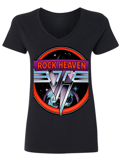 V-neck Women's Cotton T-shirt ROCK HEAVEN