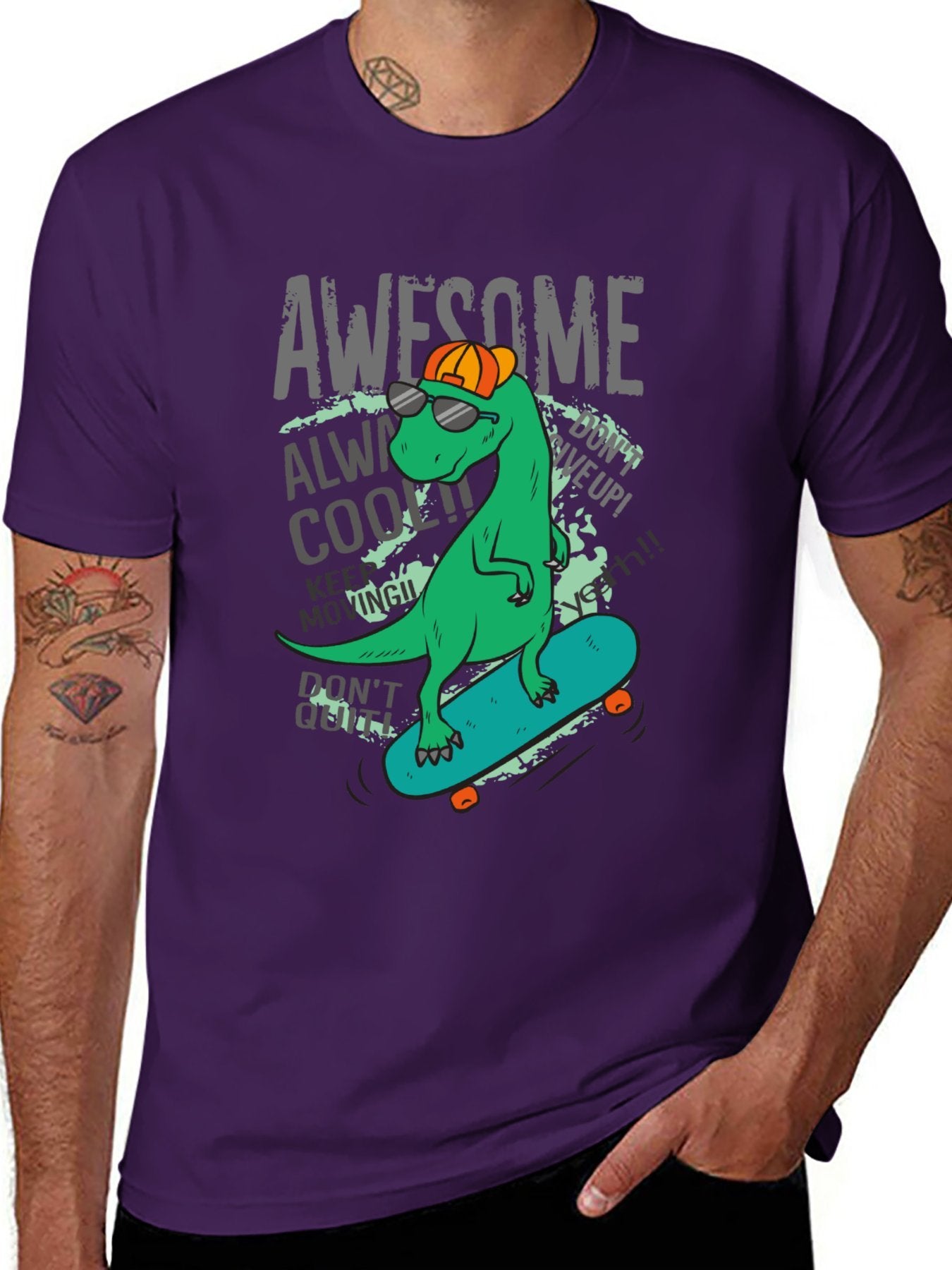 Funny Animals Unisex Cotton T-Shirt with Front Heat Transfer Print Xg2wds685qxg