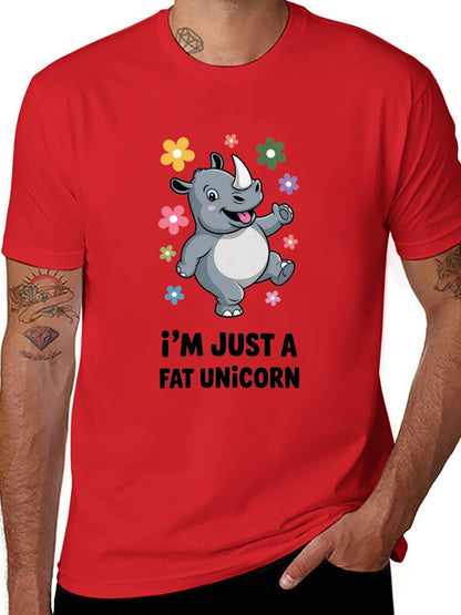 Funny Animals Unisex Cotton T-Shirt with Front Heat Transfer Print Xg2wdsm244tx