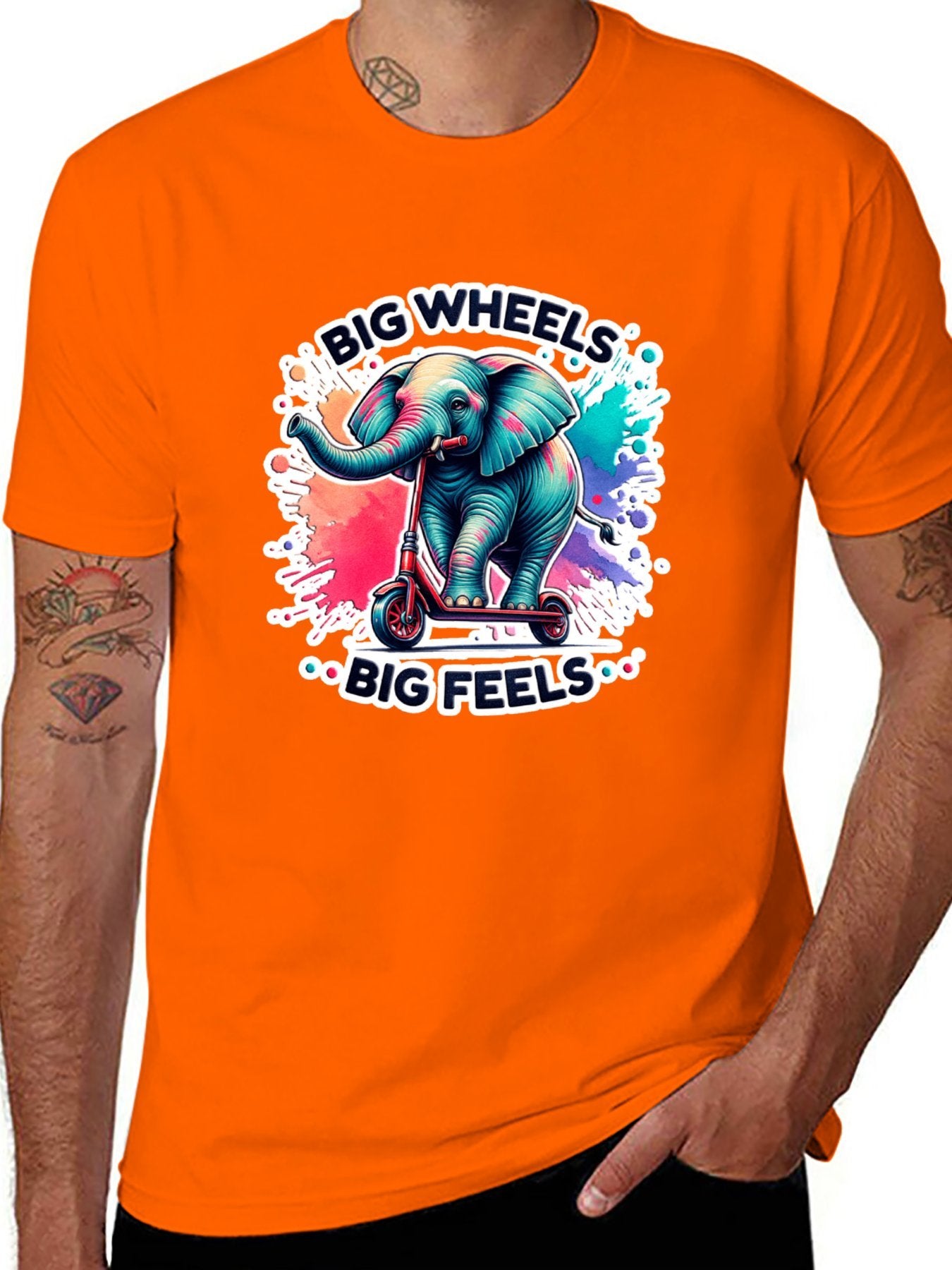 Funny Animals Unisex Cotton T-Shirt with Front Heat Transfer Print Xg2wd21tt06t