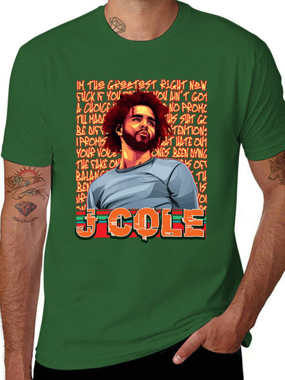 Music Unisex Cotton T-Shirt with Front Heat Transfer Print Xbbxy8gh6cvm