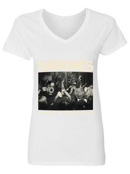 V-neck Women's Cotton T-shirt ROMONES