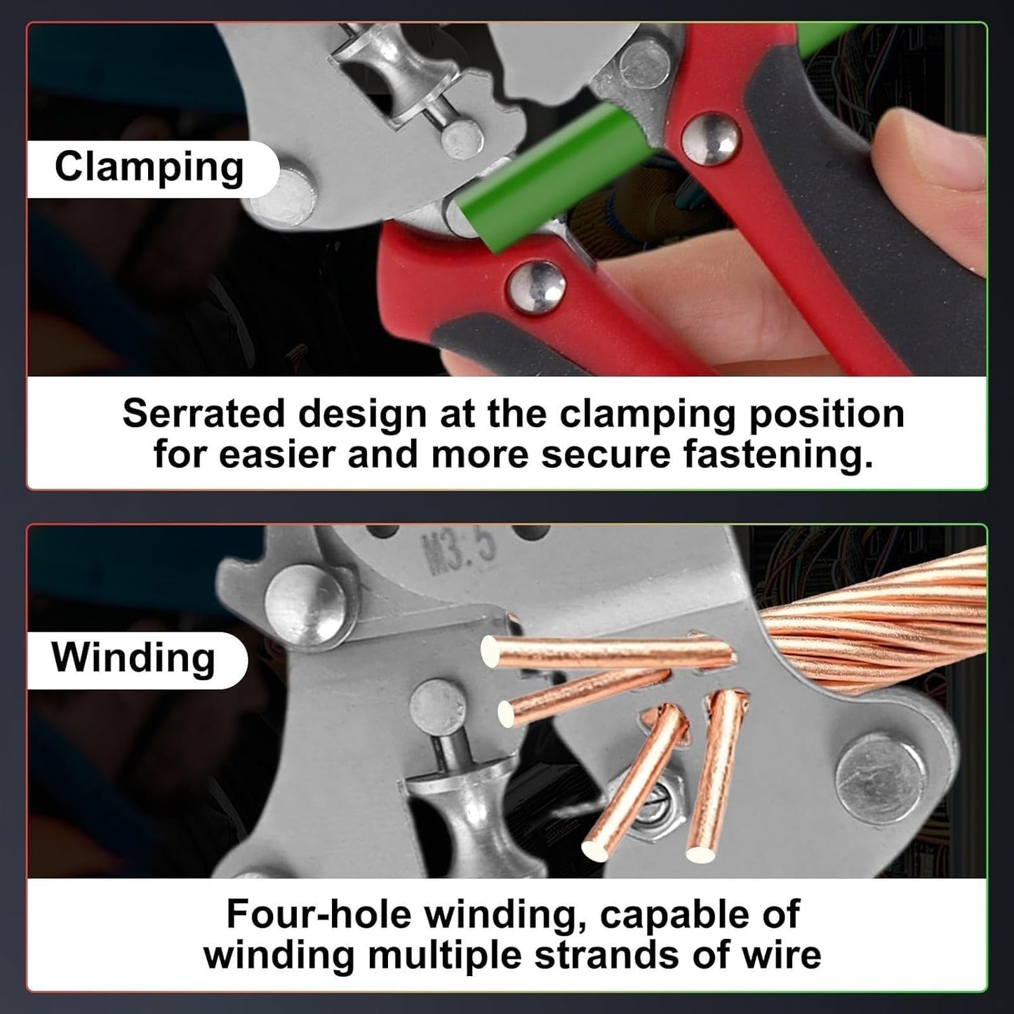 Multifunctional Wire Stripper with Electrical Testing 11-IN-1 Wire Stripping Tool for Electrical Repair & DIY (Black & Red)