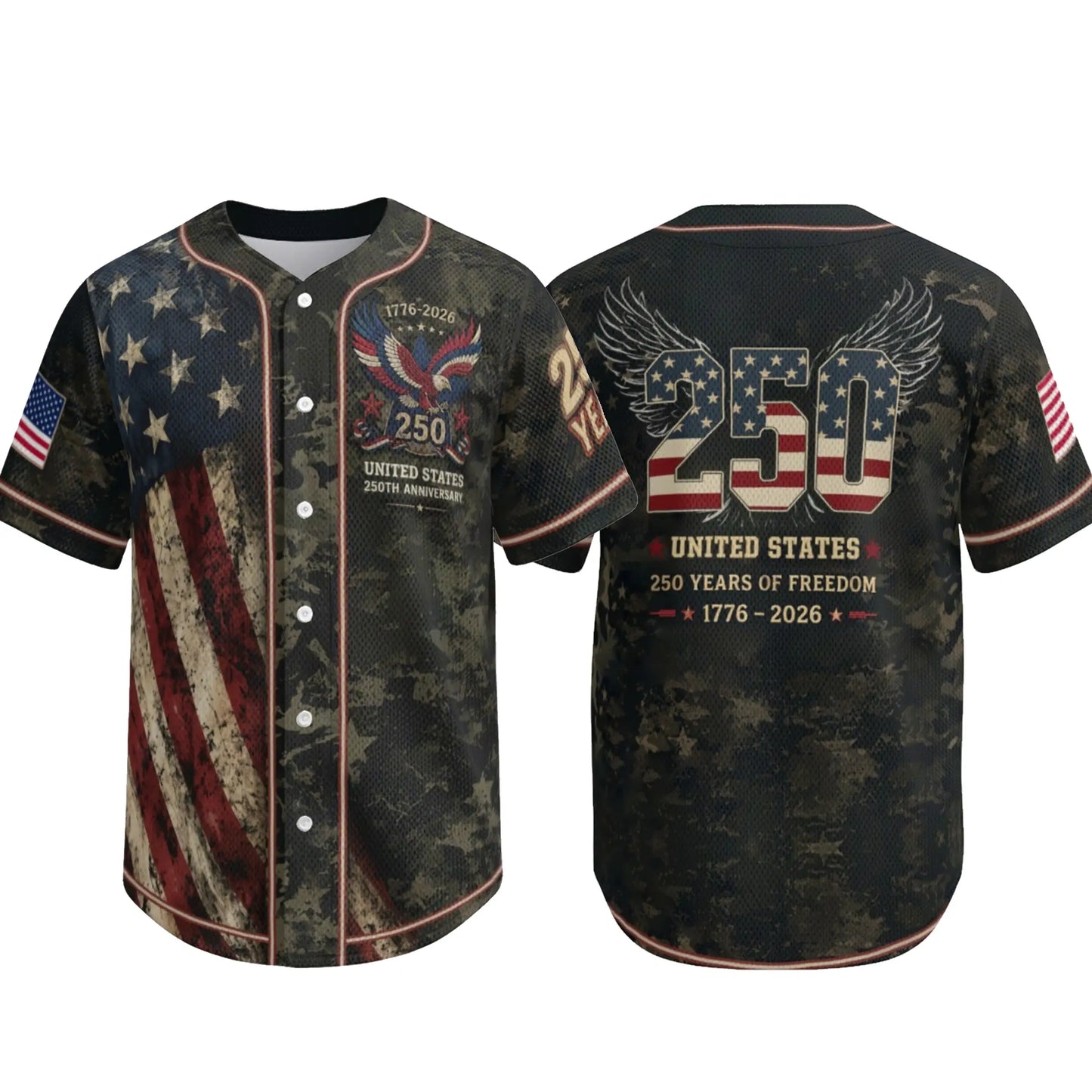 USA 250th Anniversary Baseball 1776-2026 Patriotic Shirt