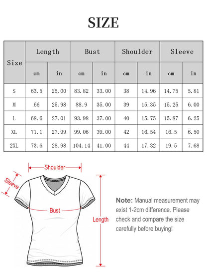 V-neck Women's Cotton T-shirt ROCKED