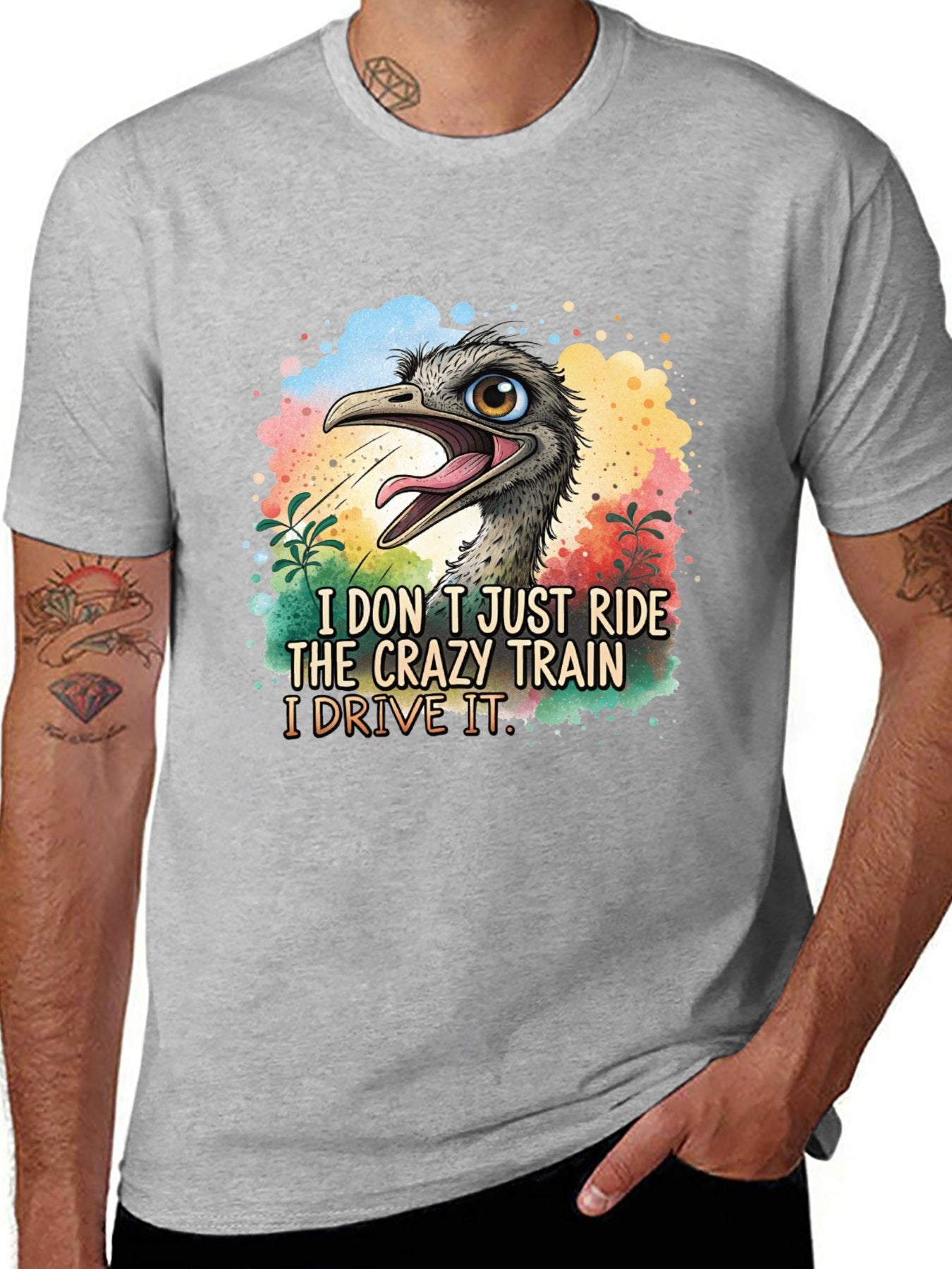 Funny Animals Unisex Cotton T-Shirt with Front Heat Transfer Print Xg2wdsghu3oc