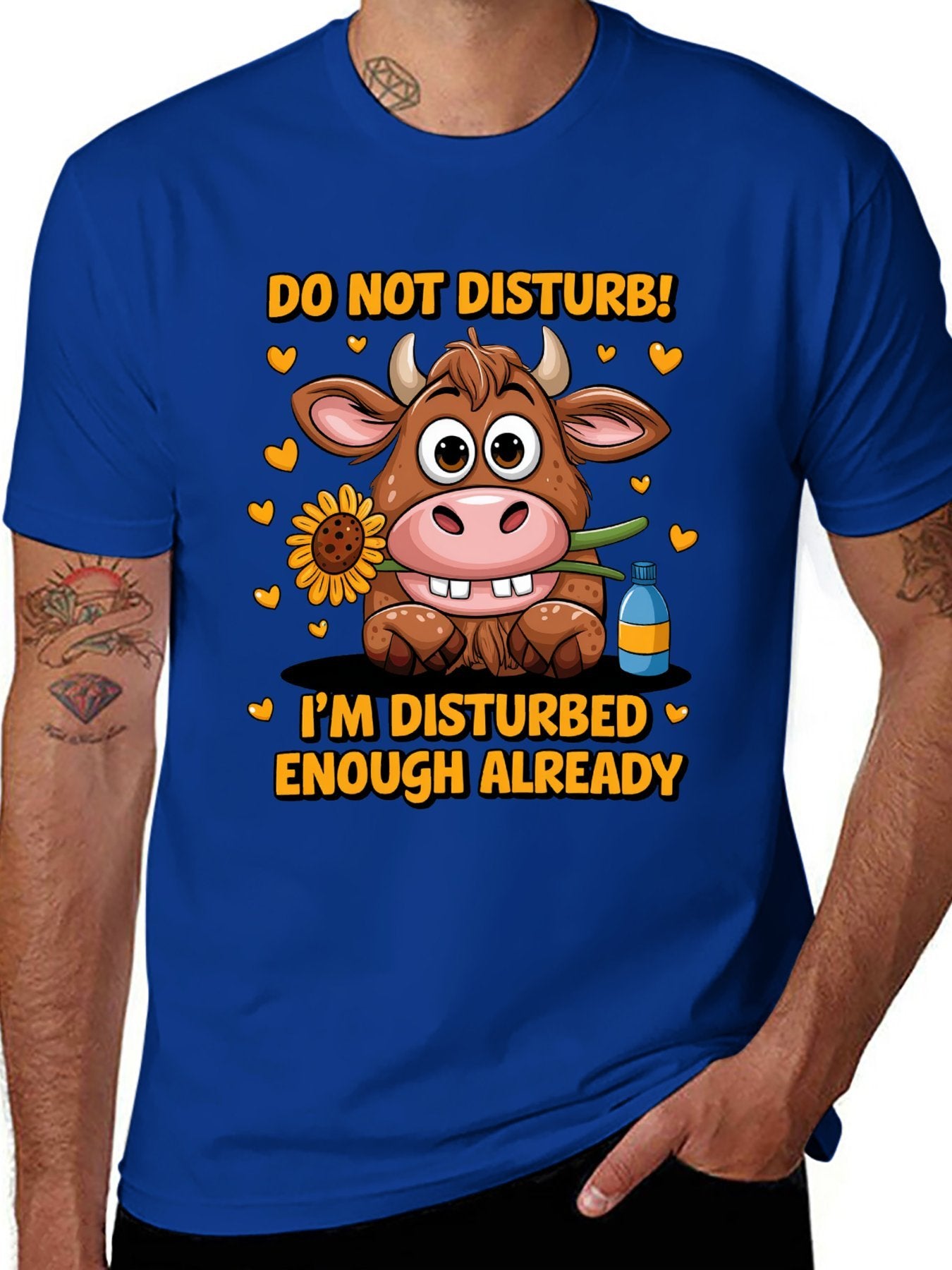 Funny Animals Unisex Cotton T-Shirt with Front Heat Transfer Print Xg2wd22hk95d