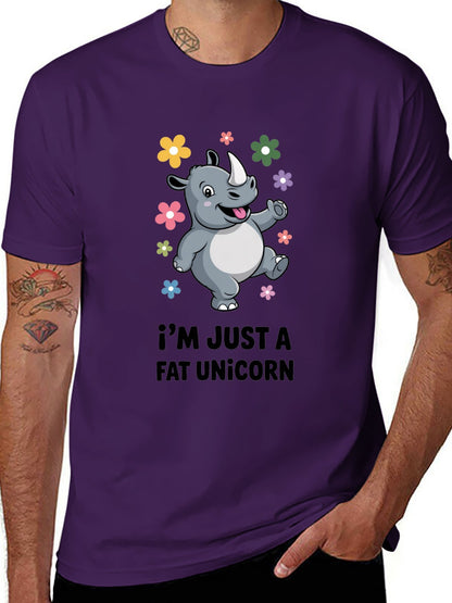Funny Animals Unisex Cotton T-Shirt with Front Heat Transfer Print Xg2wdsm244tx