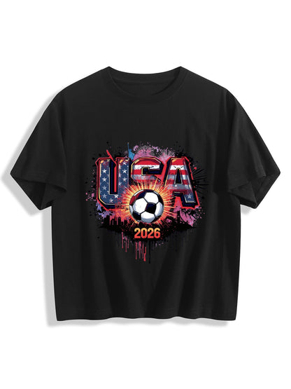 World Cup 2026 Women's Crop Top T-Shirt USA