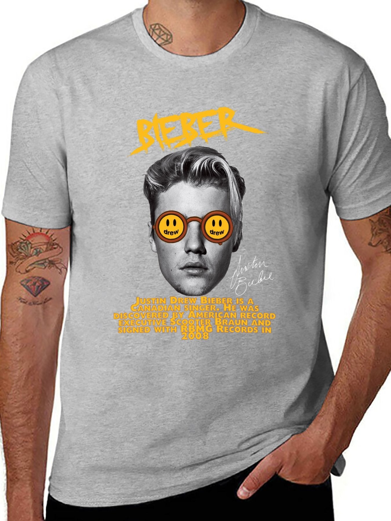 Music Unisex Cotton T-Shirt with Front Heat Transfer Print Xbbxo2q4v5ye