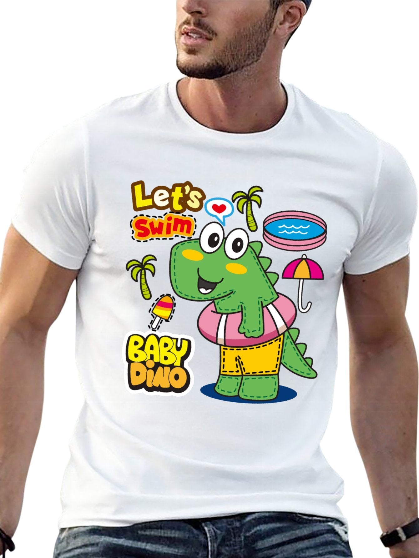 Funny Animals Unisex Cotton T-Shirt with Front Heat Transfer Print Xg2wdsblkl61