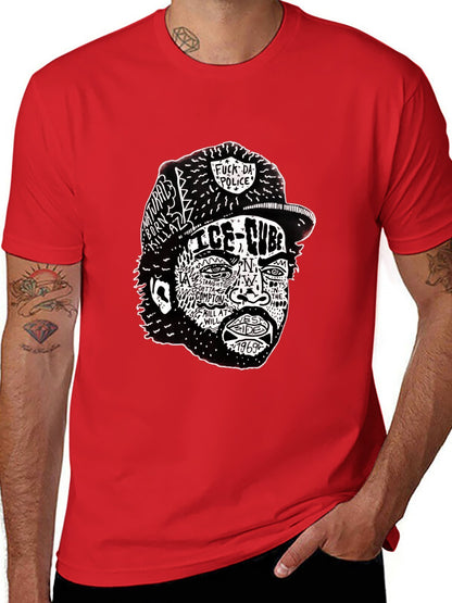 Music Unisex Cotton T-Shirt with Front Heat Transfer Print Xbb95q7ftsr1
