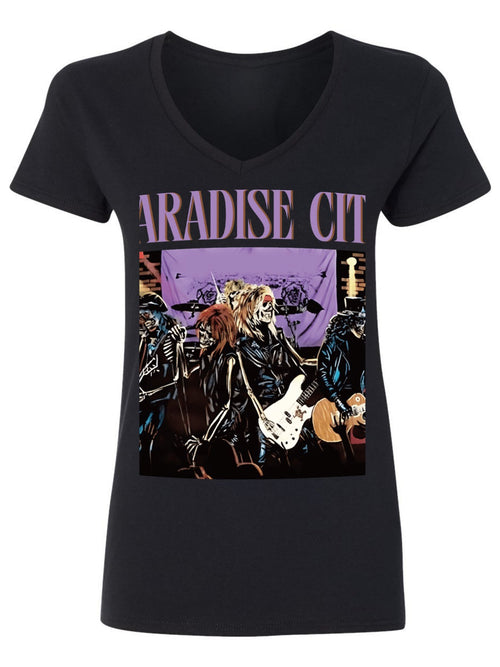 V-neck Women's Cotton T-shirt PARADISE CITY