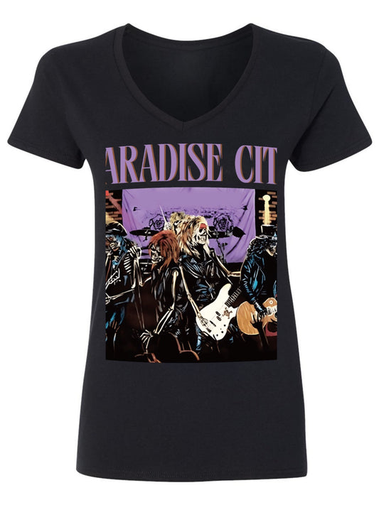 V-neck Women's Cotton T-shirt PARADISE CITY