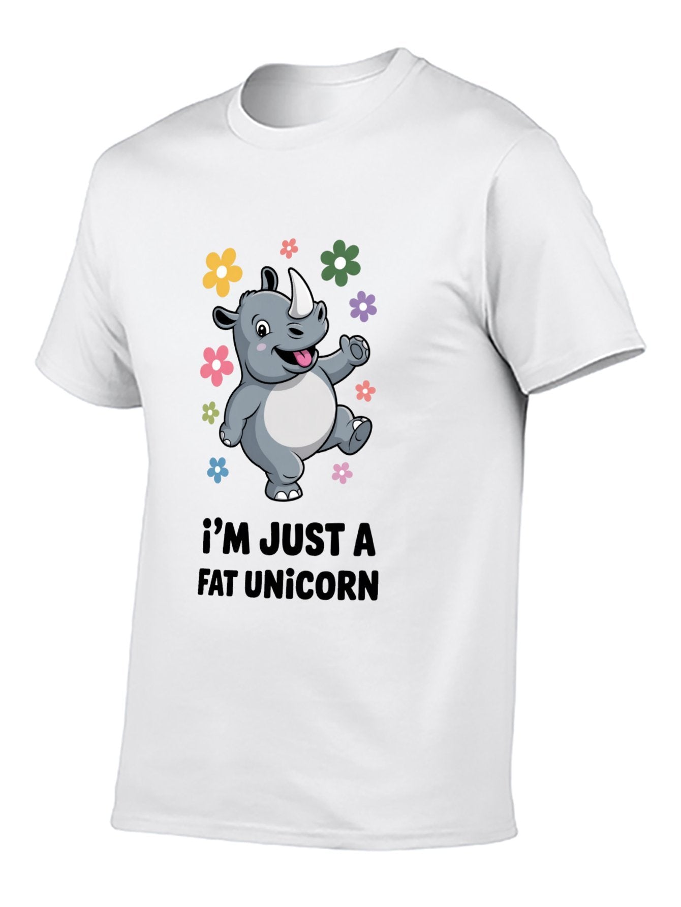 Funny Animals Unisex Cotton T-Shirt with Front Heat Transfer Print Xg2wdsm244tx