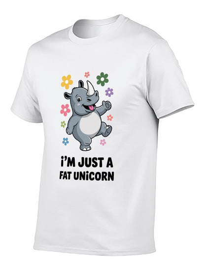 Funny Animals Unisex Cotton T-Shirt with Front Heat Transfer Print Xg2wdsm244tx
