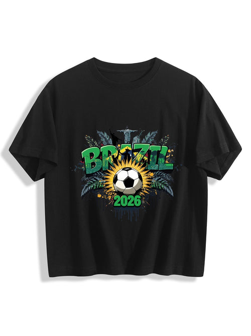 World Cup 2026 Women's Crop Top T-Shirt Brazil