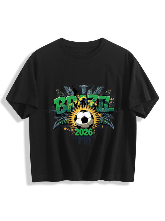 World Cup 2026 Women's Crop Top T-Shirt Brazil