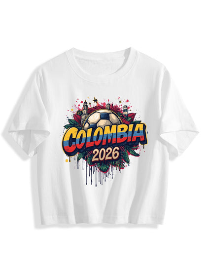 World Cup 2026 Women's Crop Top T-Shirt Colombia
