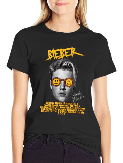 Music Unisex Cotton T-Shirt with Front Heat Transfer Print Xbbxo2q4v5ye