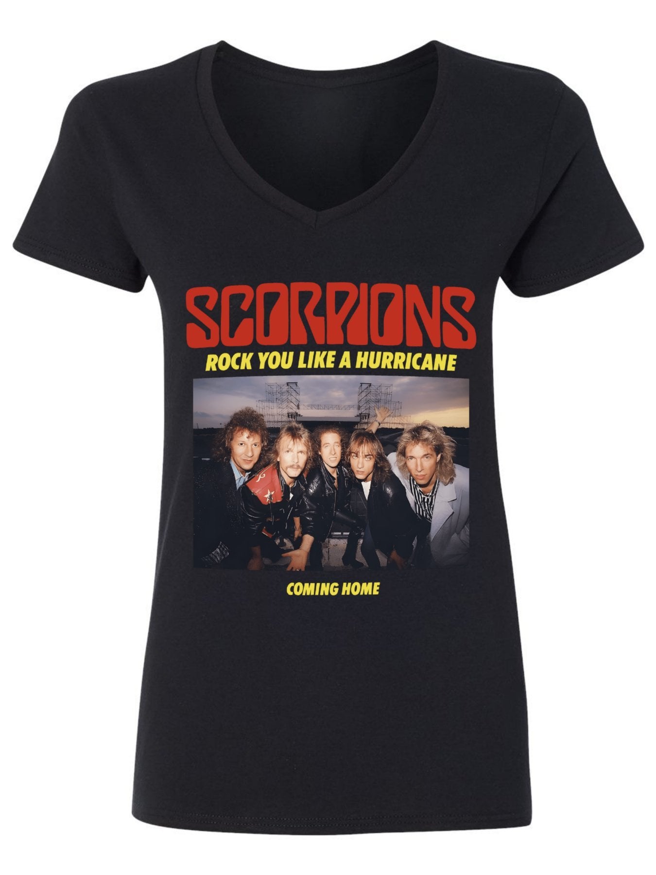 V-neck Women's Cotton T-shirt ROCK YOU LIKE A HURRICANE