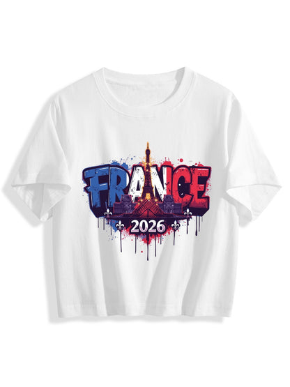 World Cup 2026 Women's Crop Top T-Shirt France
