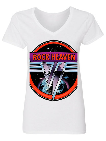 V-neck Women's Cotton T-shirt ROCK HEAVEN