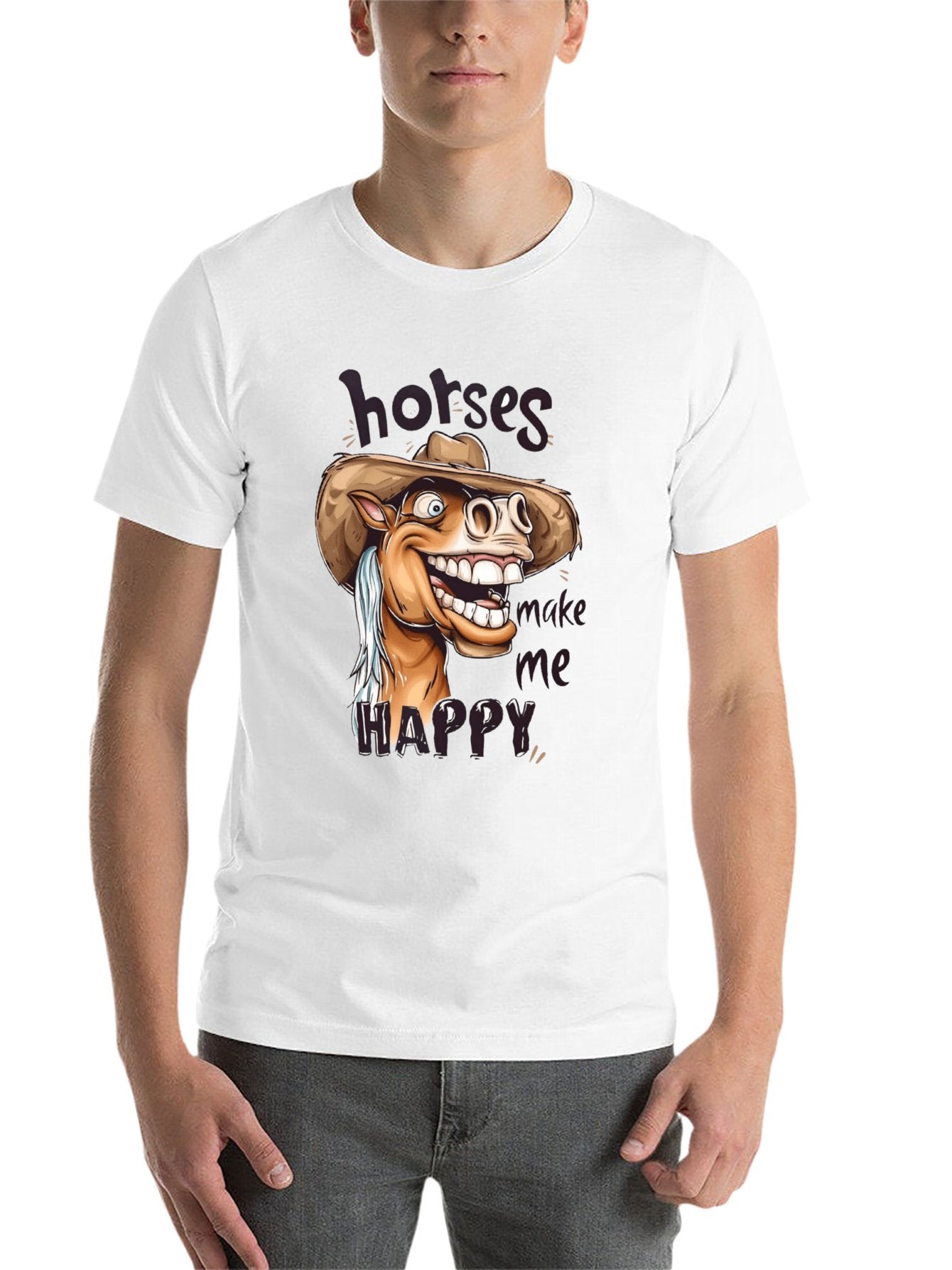 Funny Animals Unisex Cotton T-Shirt with Front Heat Transfer Print Xg2wd2lpy0g1