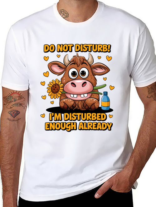 Funny Animals Unisex Cotton T-Shirt with Front Heat Transfer Print Xg2wd22hk95d