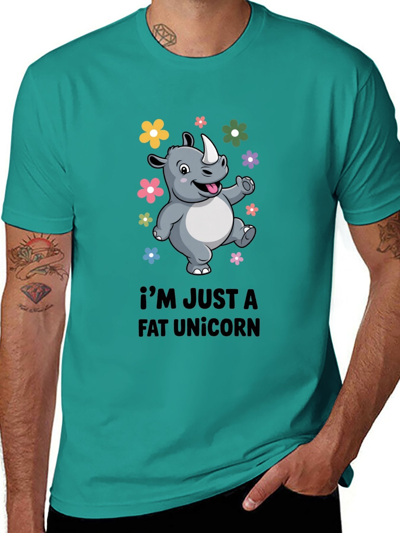Funny Animals Unisex Cotton T-Shirt with Front Heat Transfer Print Xg2wdsm244tx