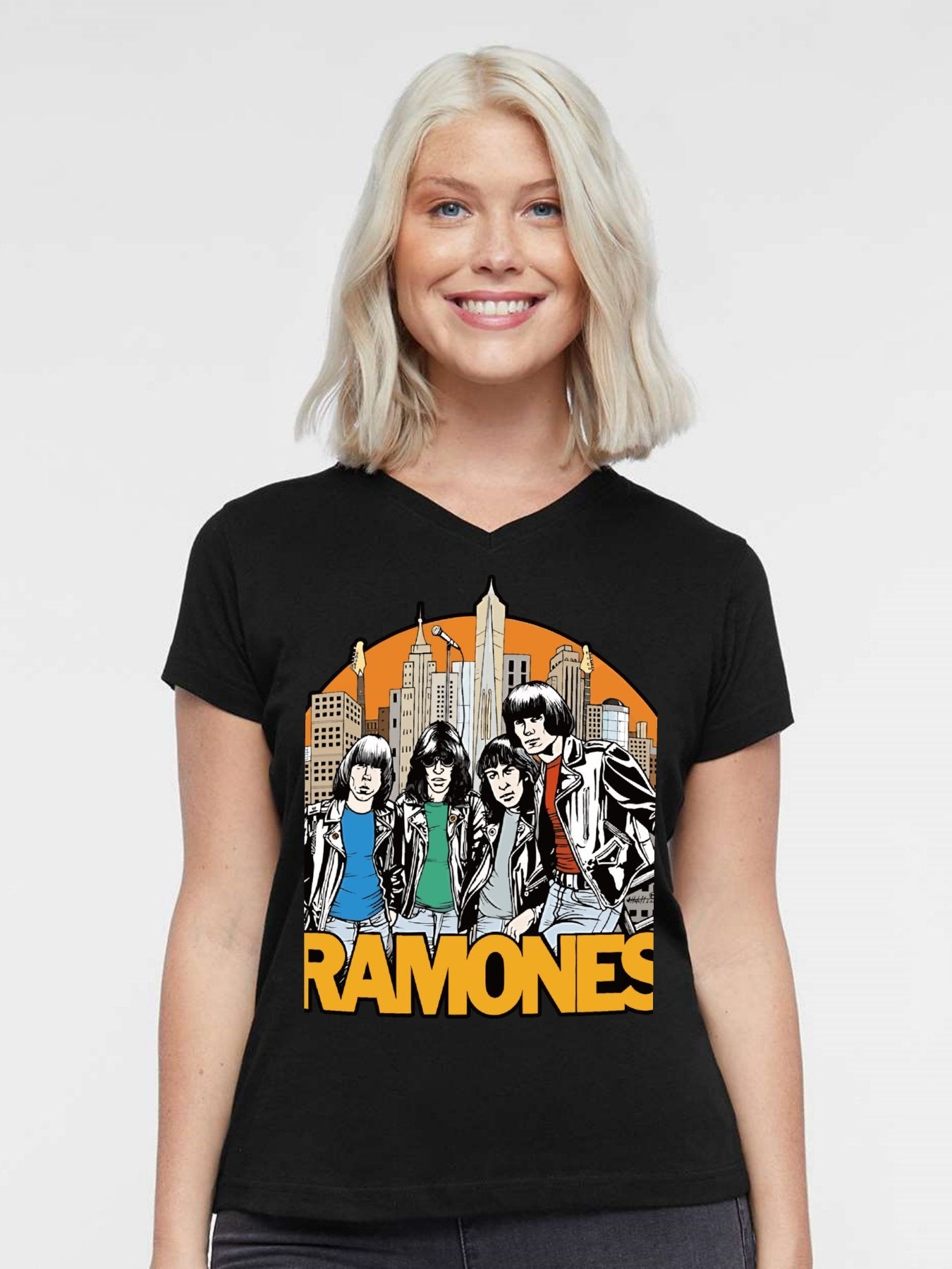 V-neck Women's Cotton T-shirt ROMONES2