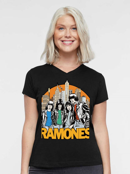 V-neck Women's Cotton T-shirt ROMONES2