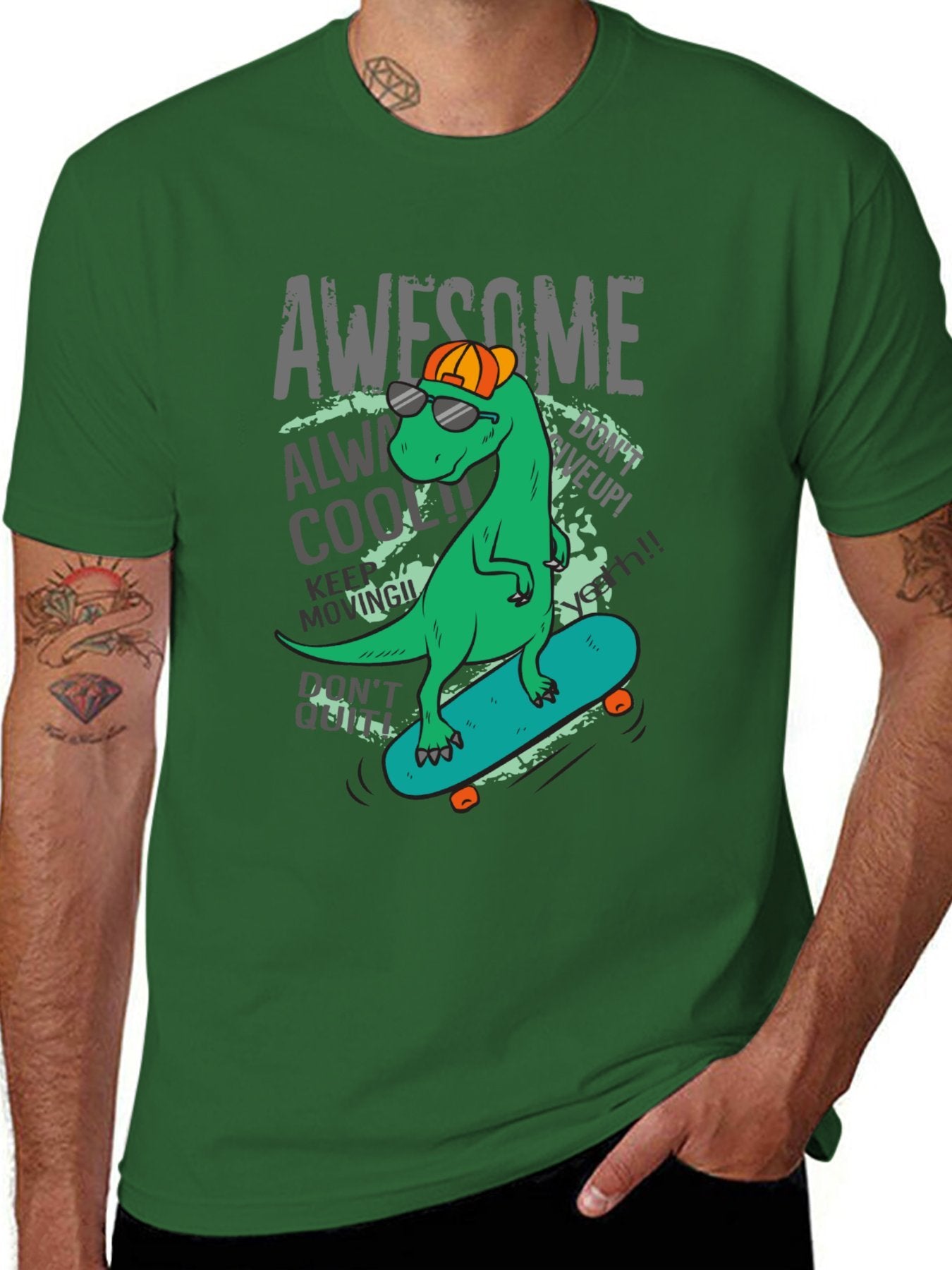 Funny Animals Unisex Cotton T-Shirt with Front Heat Transfer Print Xg2wds685qxg