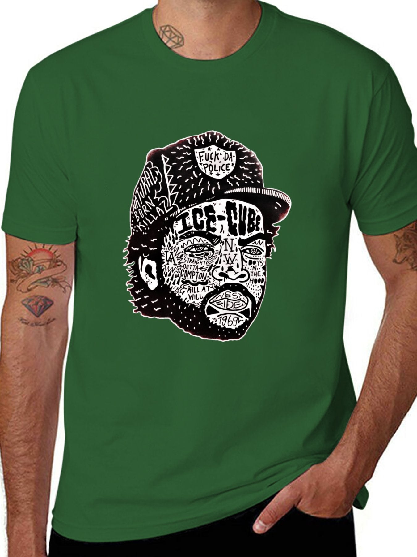 Music Unisex Cotton T-Shirt with Front Heat Transfer Print Xbb95q7ftsr1