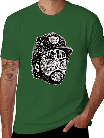 Music Unisex Cotton T-Shirt with Front Heat Transfer Print Xbb95q7ftsr1