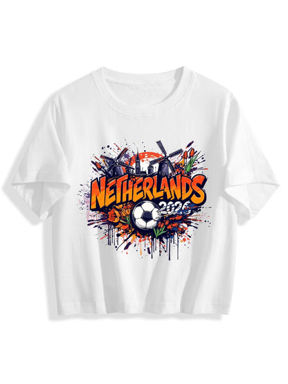World Cup 2026 Women's Crop Top T-Shirt Netherlands