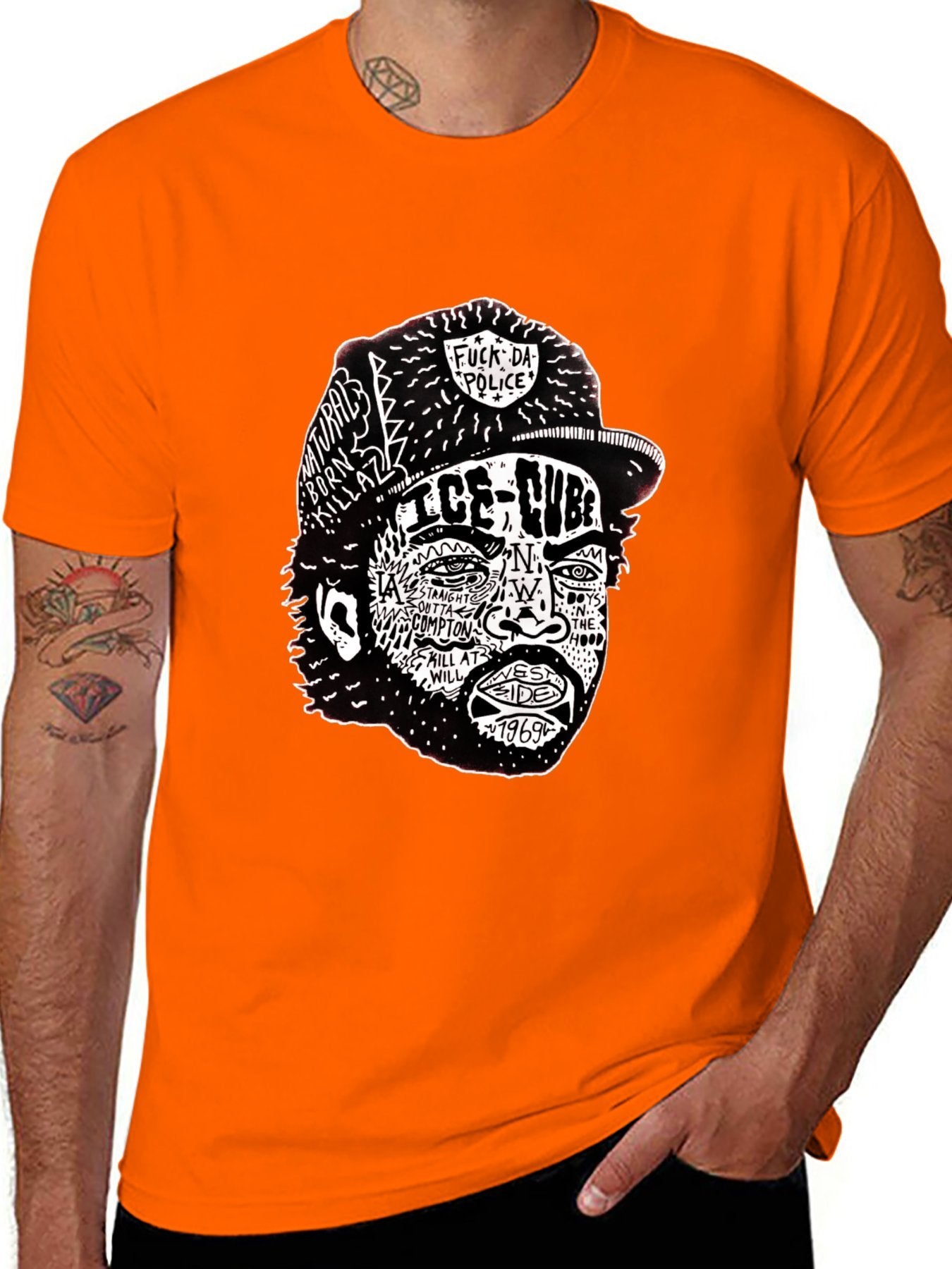Music Unisex Cotton T-Shirt with Front Heat Transfer Print Xbb95q7ftsr1