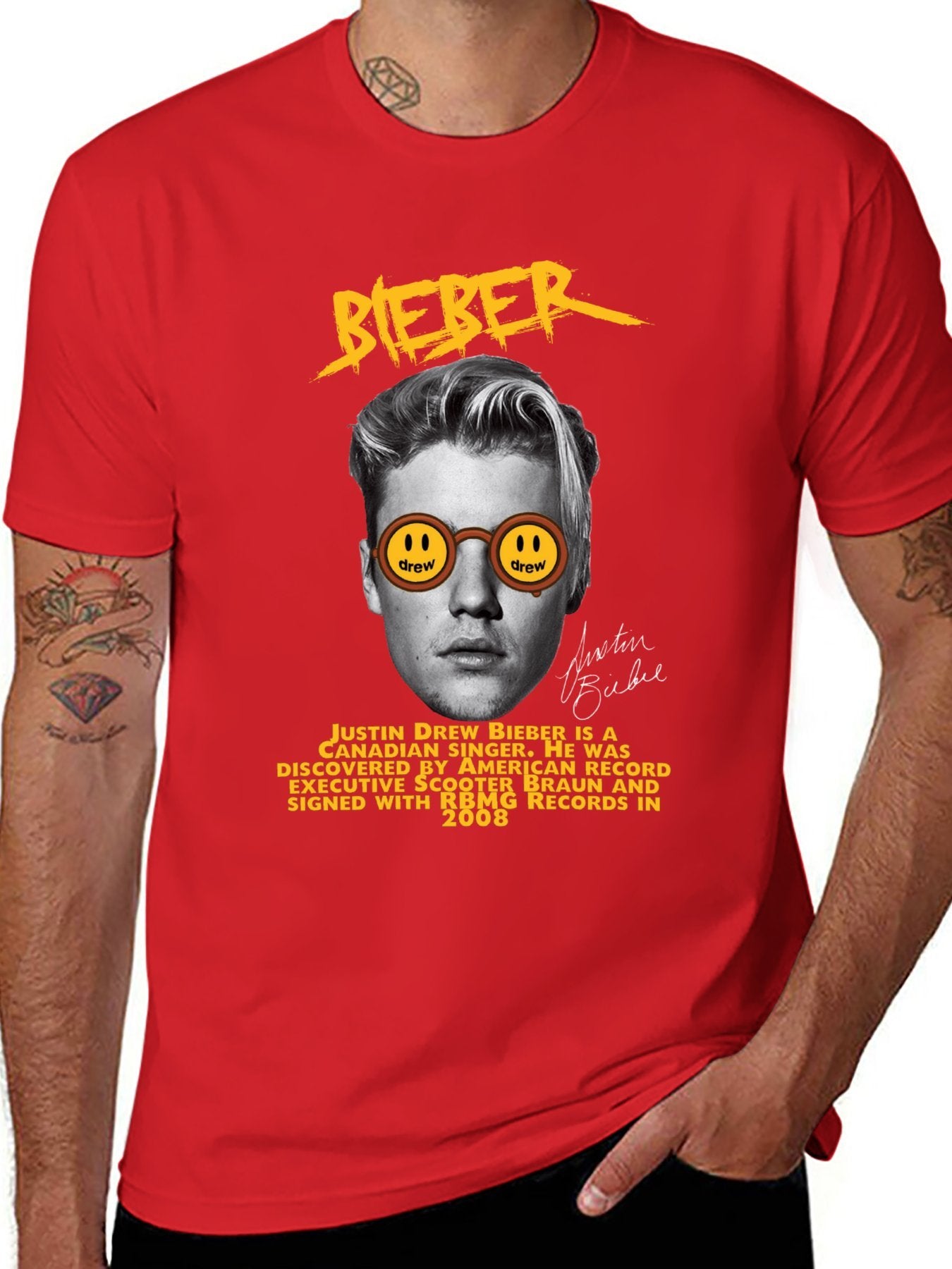 Music Unisex Cotton T-Shirt with Front Heat Transfer Print Xbbxo2q4v5ye