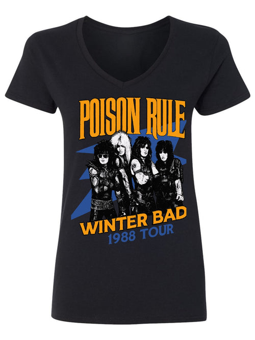 V-neck Women's Cotton T-shirt POISON RULE