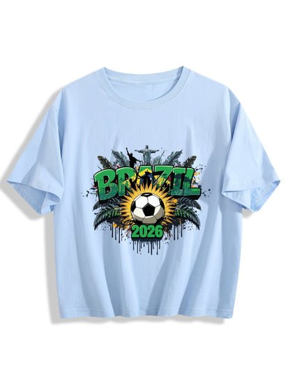 World Cup 2026 Women's Crop Top T-Shirt Brazil