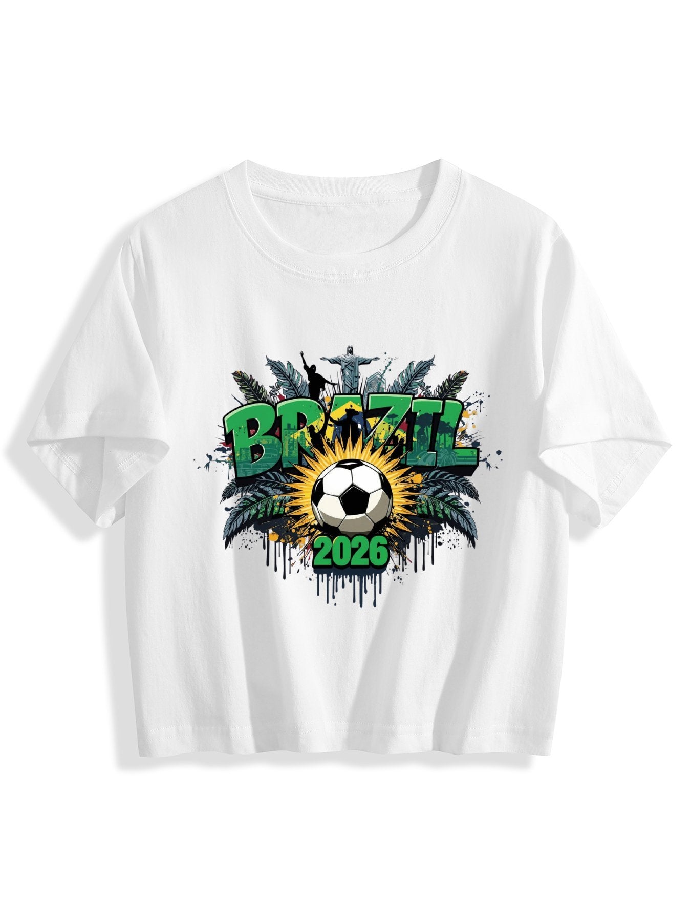 World Cup 2026 Women's Crop Top T-Shirt Brazil