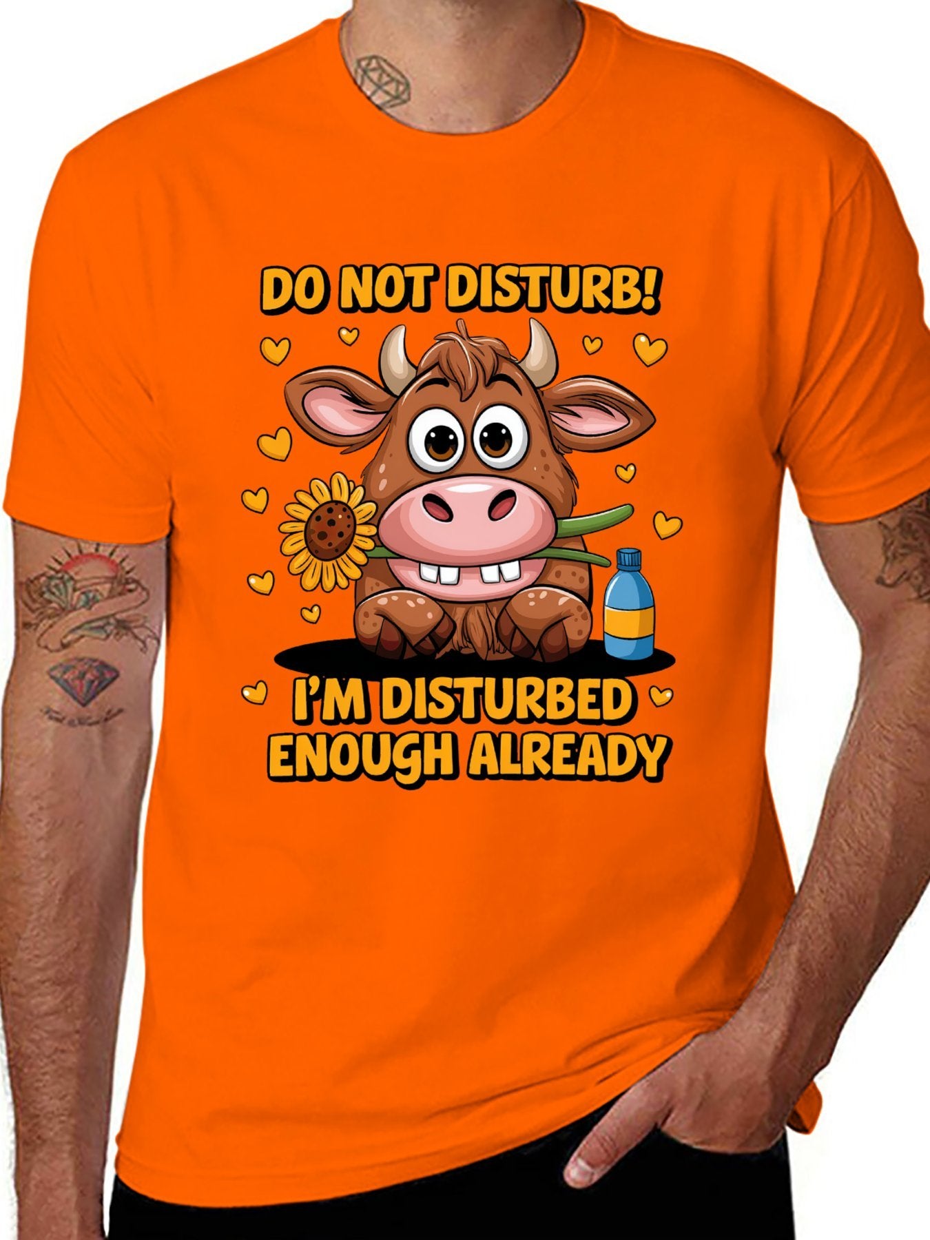 Funny Animals Unisex Cotton T-Shirt with Front Heat Transfer Print Xg2wd22hk95d