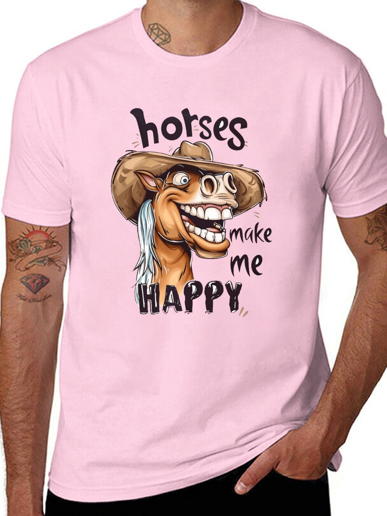 Funny Animals Unisex Cotton T-Shirt with Front Heat Transfer Print Xg2wd2lpy0g1
