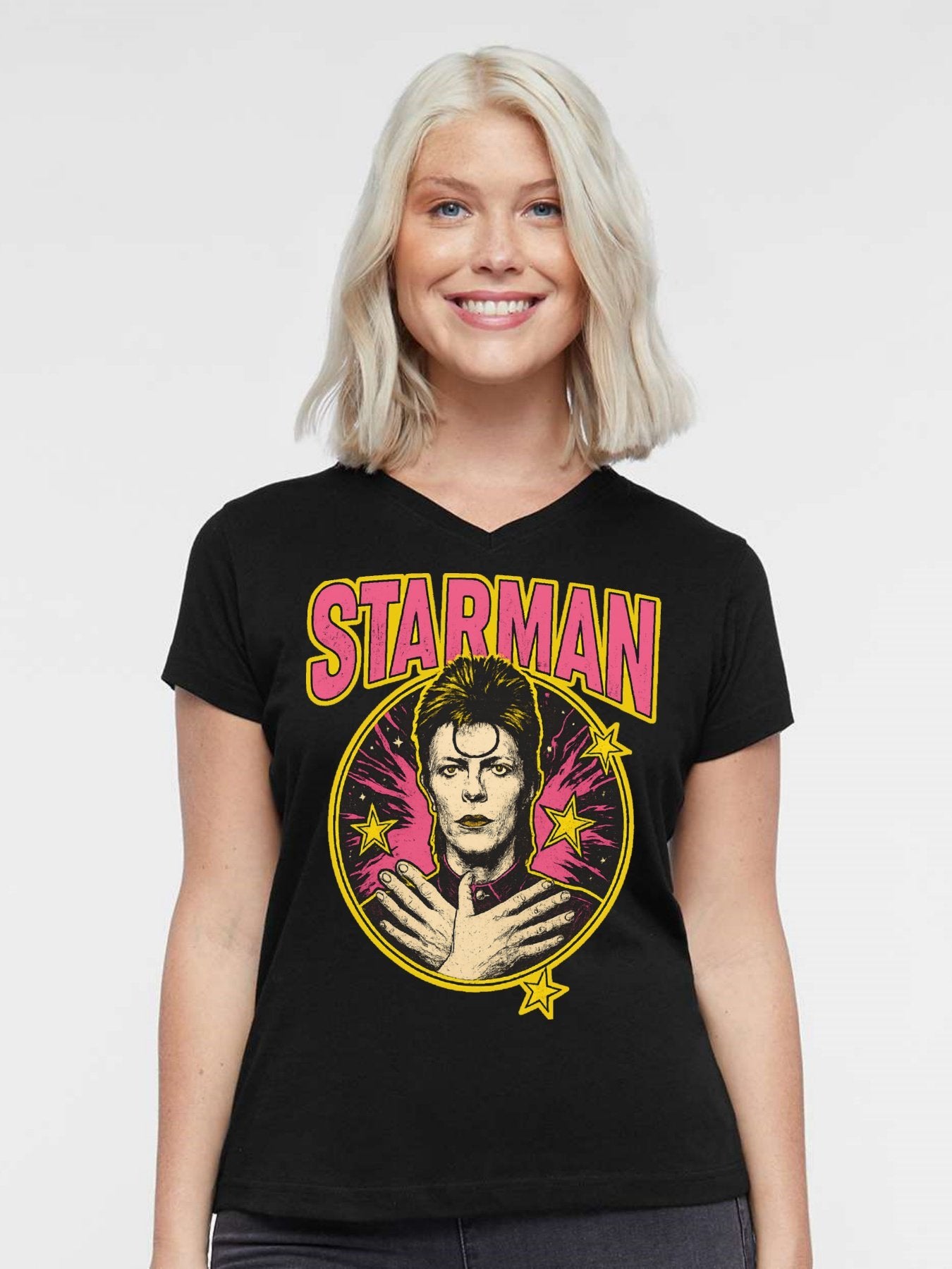 V-neck Women's Cotton T-shirt STARMAN
