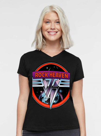 V-neck Women's Cotton T-shirt ROCK HEAVEN