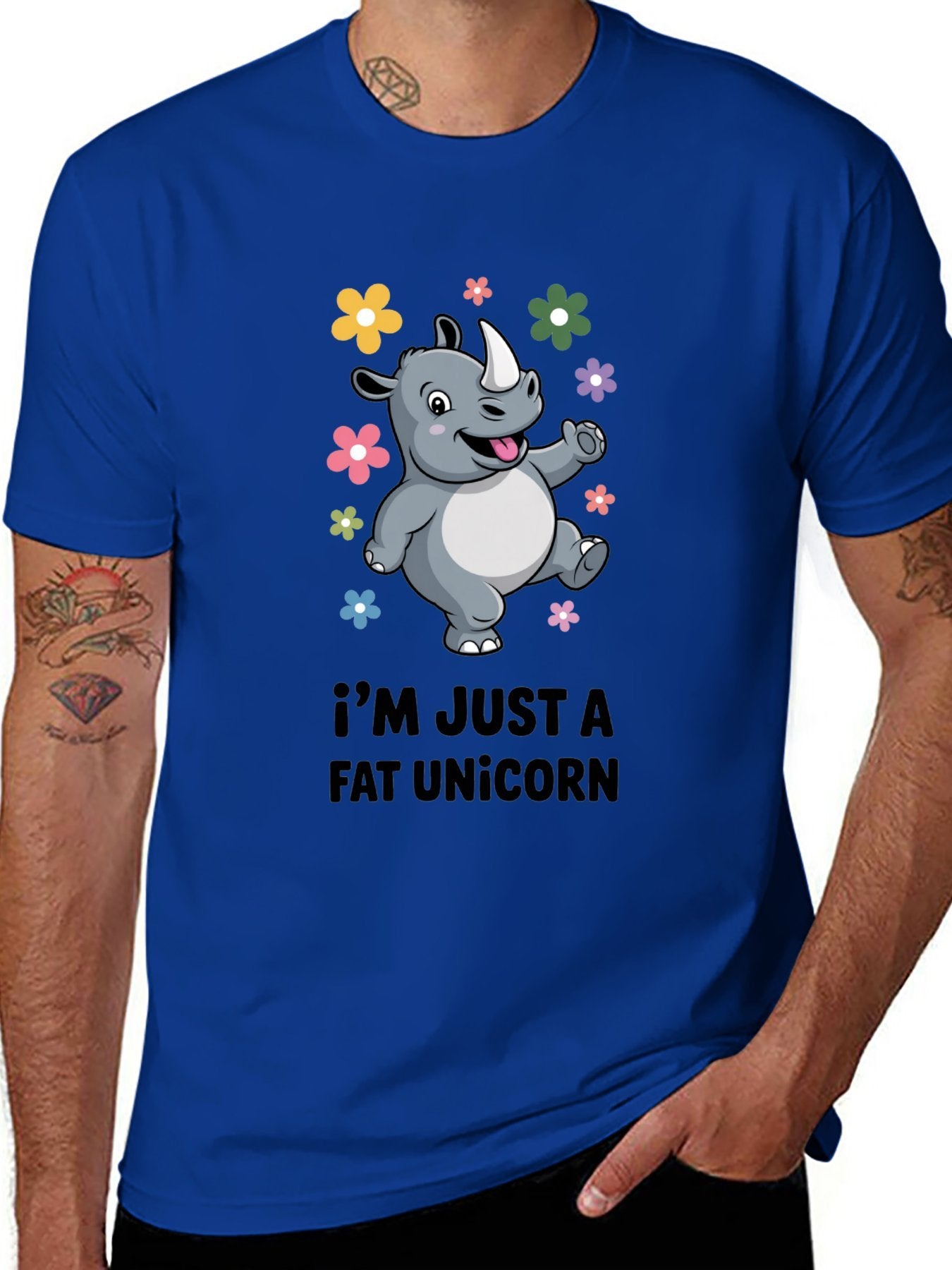 Funny Animals Unisex Cotton T-Shirt with Front Heat Transfer Print Xg2wdsm244tx