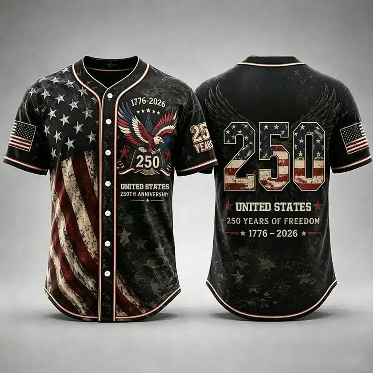 USA 250th Anniversary Baseball 1776-2026 Patriotic Shirt