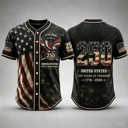 USA 250th Anniversary Baseball 1776-2026 Patriotic Shirt