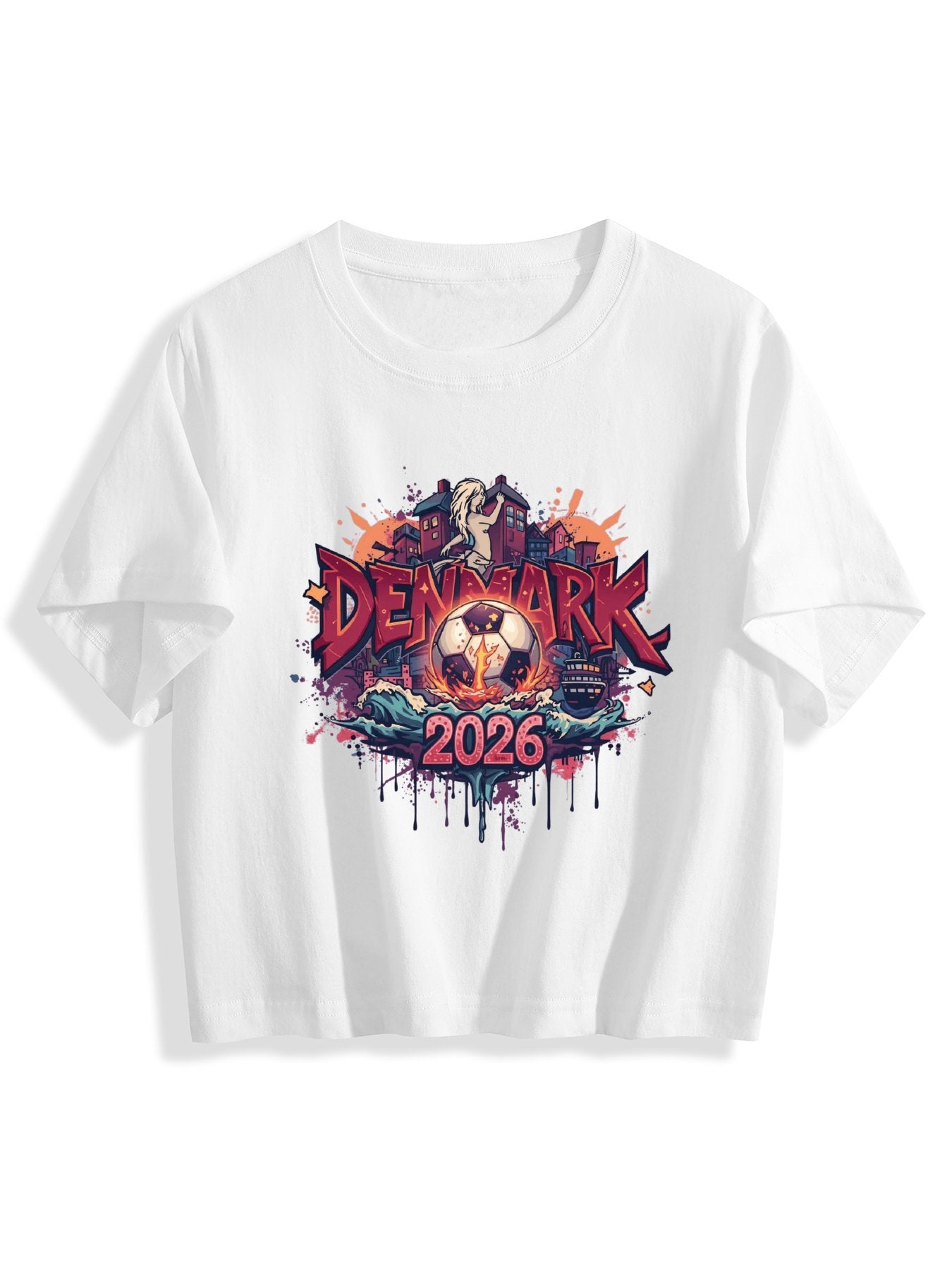 World Cup 2026 Women's Crop Top T-Shirt Denmark