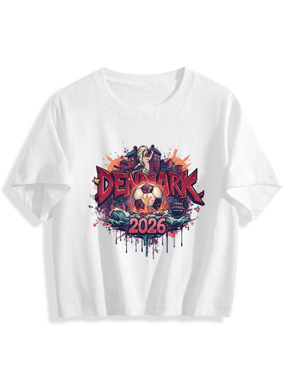 World Cup 2026 Women's Crop Top T-Shirt Denmark
